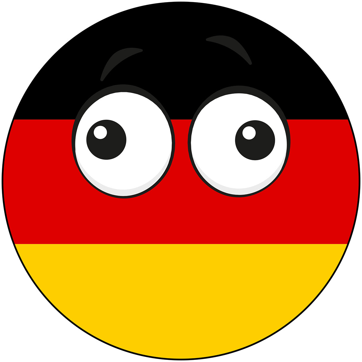 Germany Country Ball Derp Googly Eyes Vinyl Decal