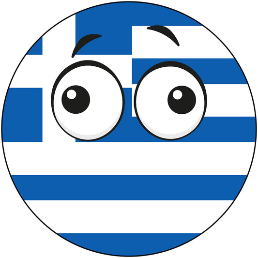 Greece Country Ball Derp Googly Eyes Vinyl Decal