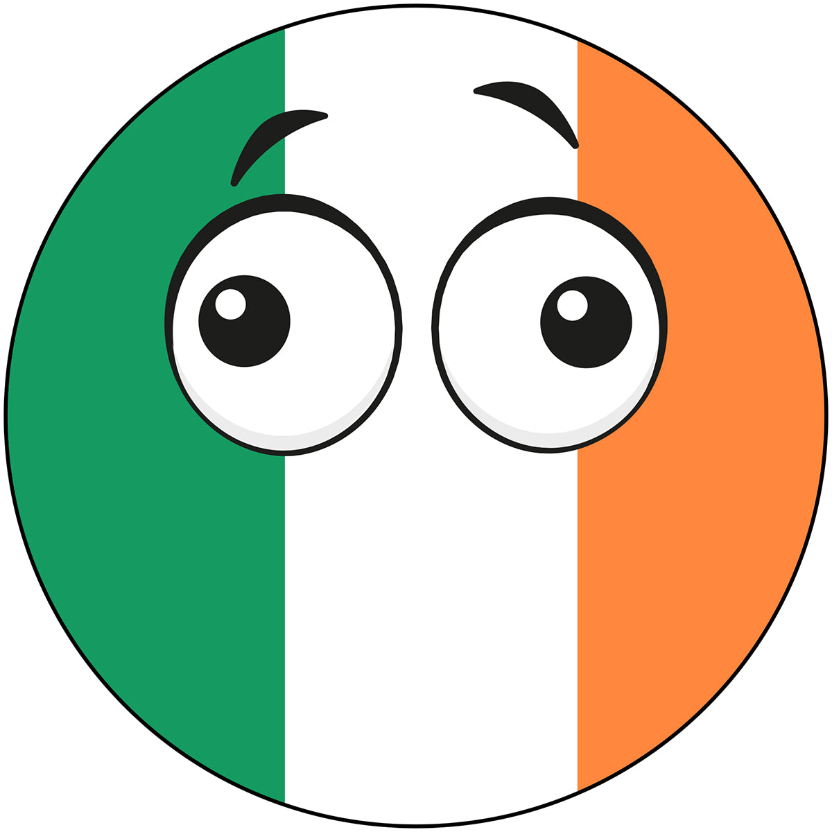 Ireland Country Ball Derp Googly Eyes Vinyl Decal