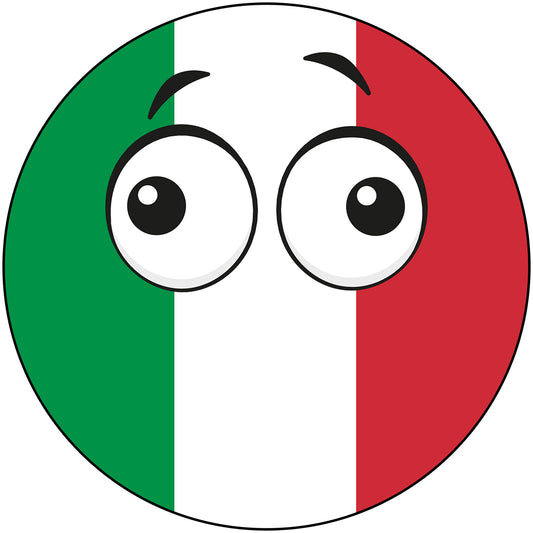 Italy Country Ball Derp Googly Eyes Vinyl Decal