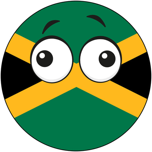 Jamaica Country Ball Derp Googly Eyes Vinyl Decal