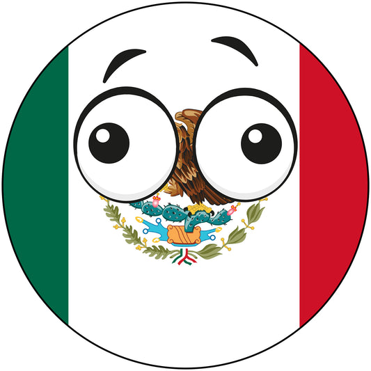 Mexico Country Ball Derp Googly Eyes Vinyl Decal