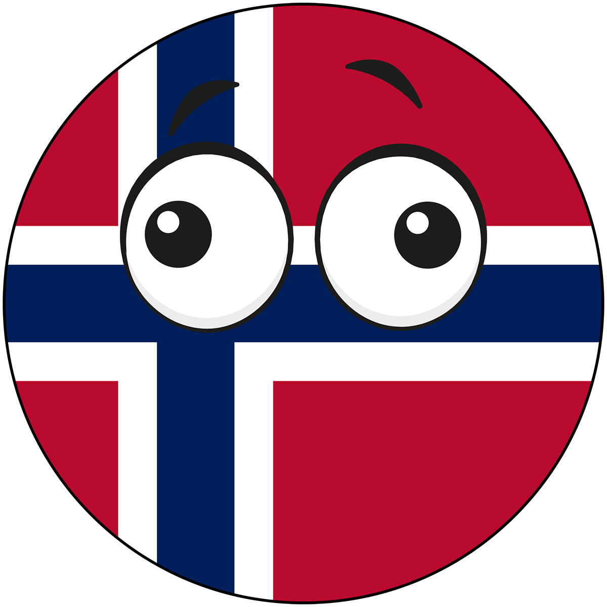 Norway Country Ball Derp Googly Eyes Vinyl Decal