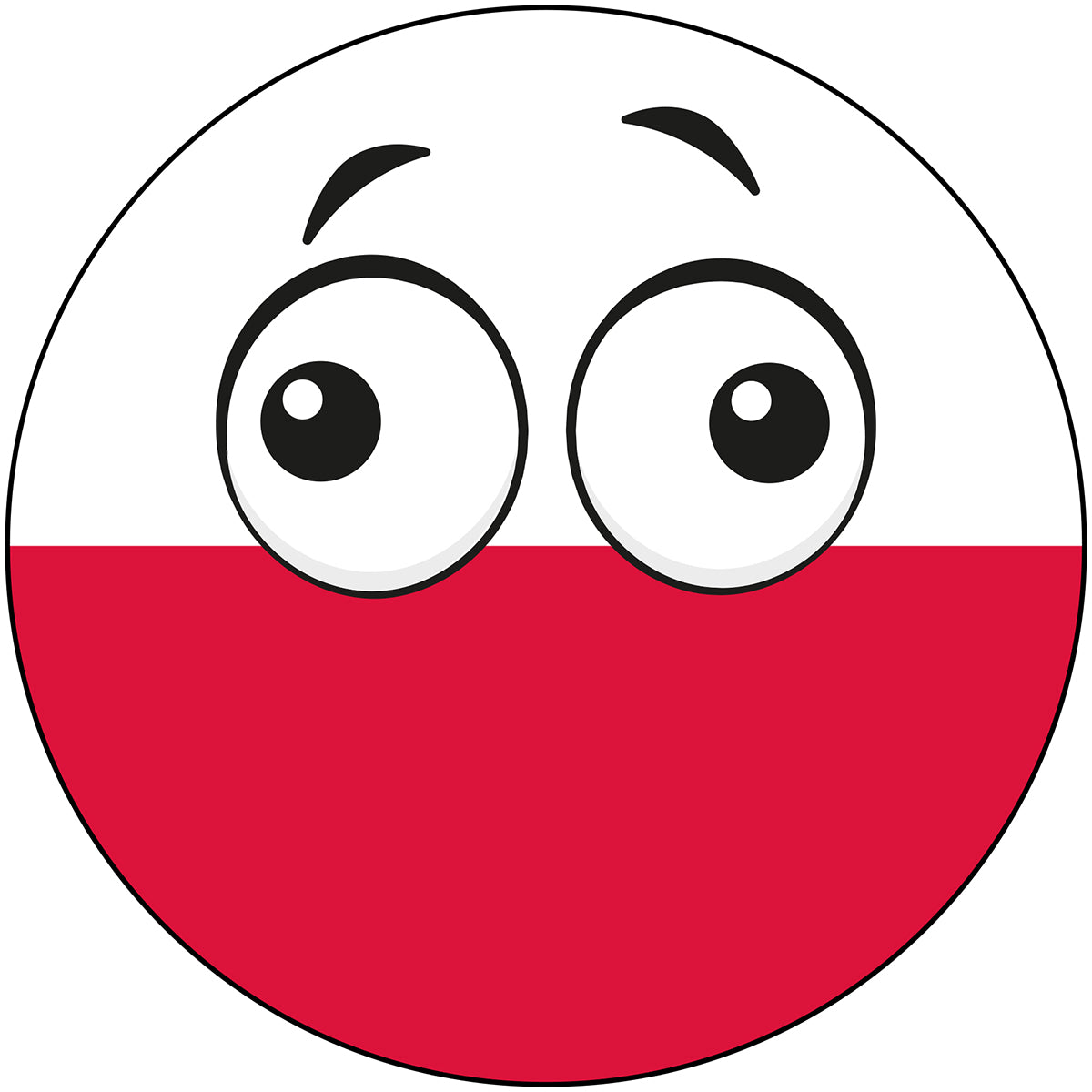 Poland Country Ball Derp Googly Eyes Vinyl Decal