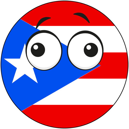 Puerto Rico Country Ball Derp Googly Eyes Vinyl Decal