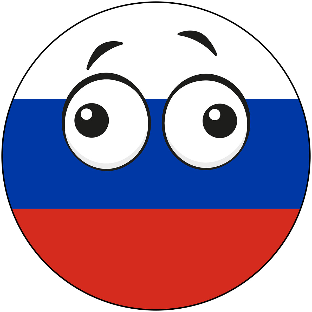 Russia Country Ball Derp Googly Eyes Vinyl Decal