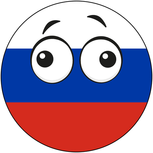 Russia Country Ball Derp Googly Eyes Vinyl Decal