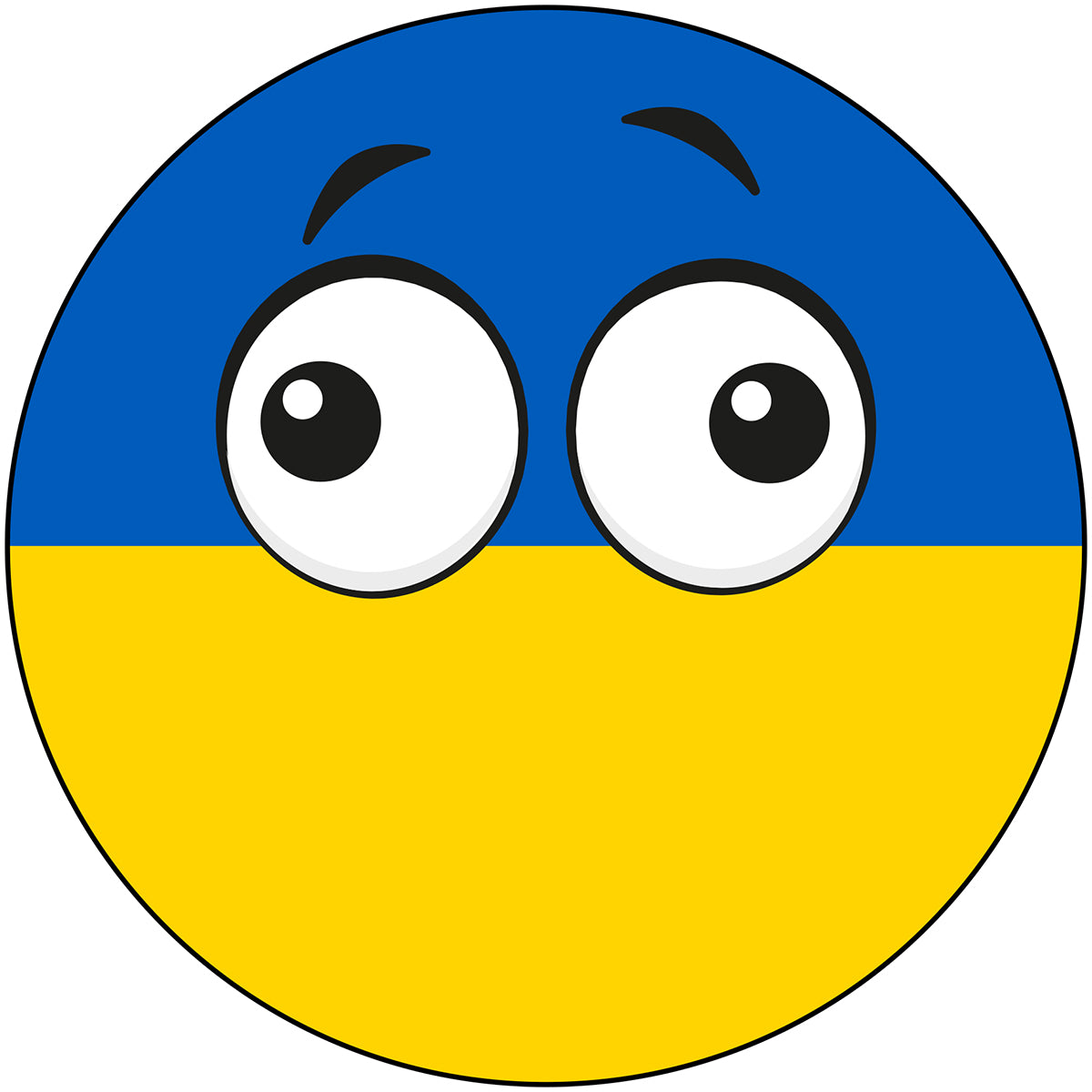 Ukraine Country Ball Derp Googly Eyes Vinyl Decal