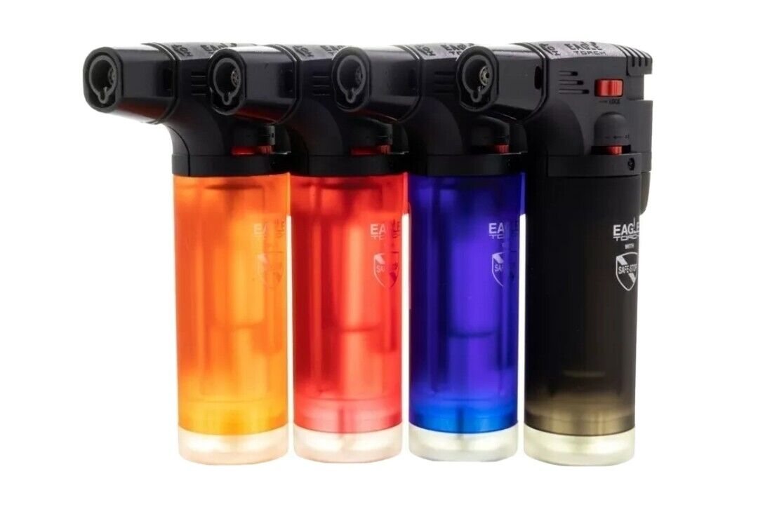 4 Pack Eagle Butane Torch Lighter Gun Windproof Adjustable Jet Flame Refillable - DECALS OF AMERICA