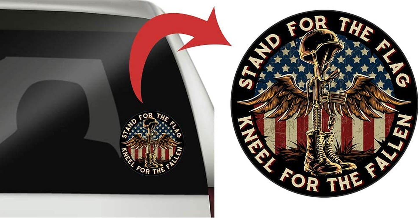 Battlefield Cross Stand for the Flag Kneel for the Fallen Patriotic - 7 Inches - DECALS OF AMERICA