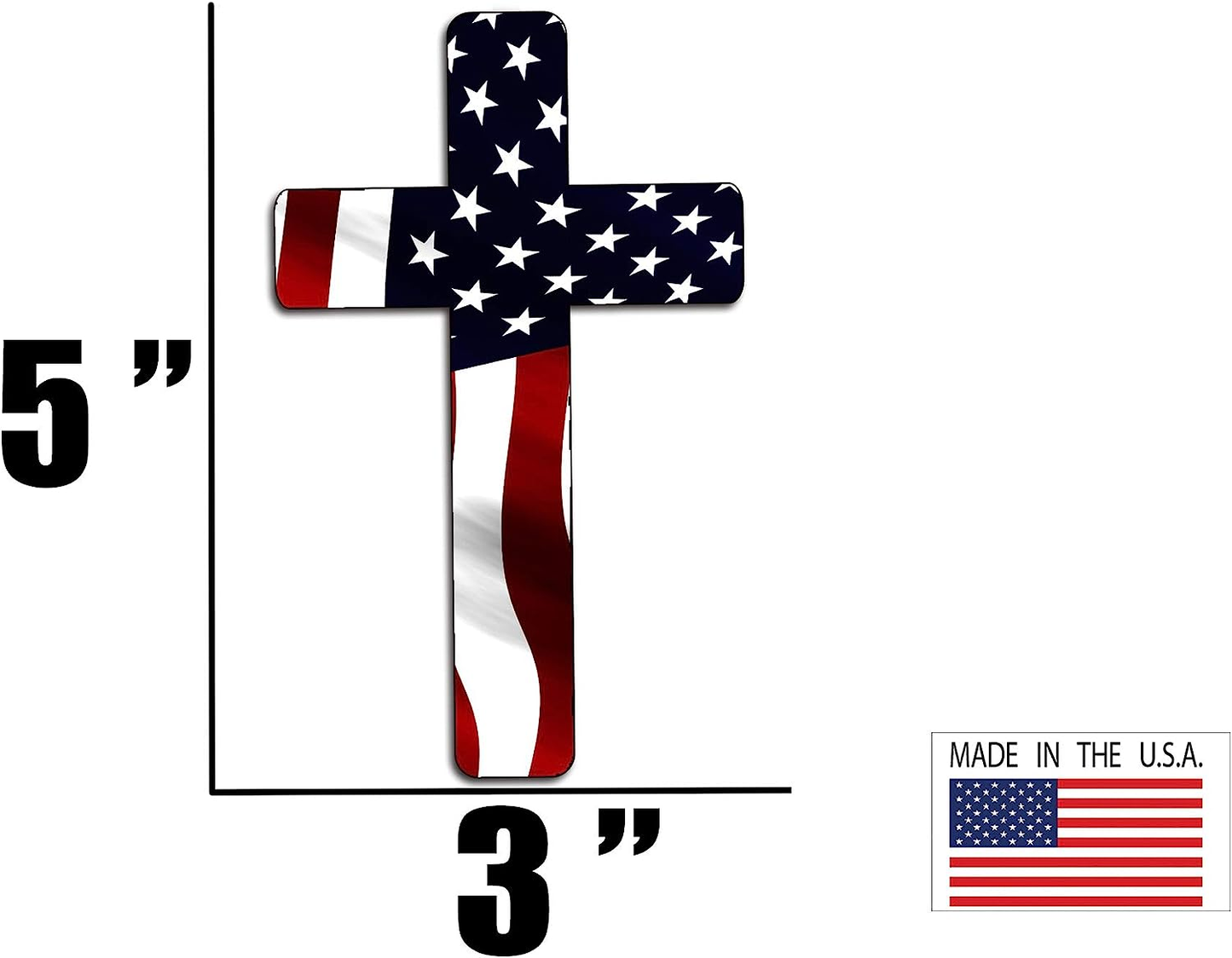 Red White Blue Cross American Flag Decal - DECALS OF AMERICA