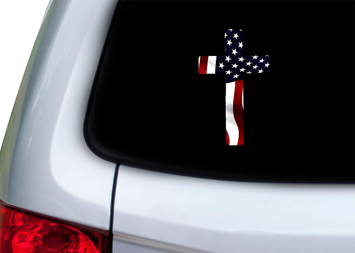 Red White Blue Cross American Flag Decal - DECALS OF AMERICA