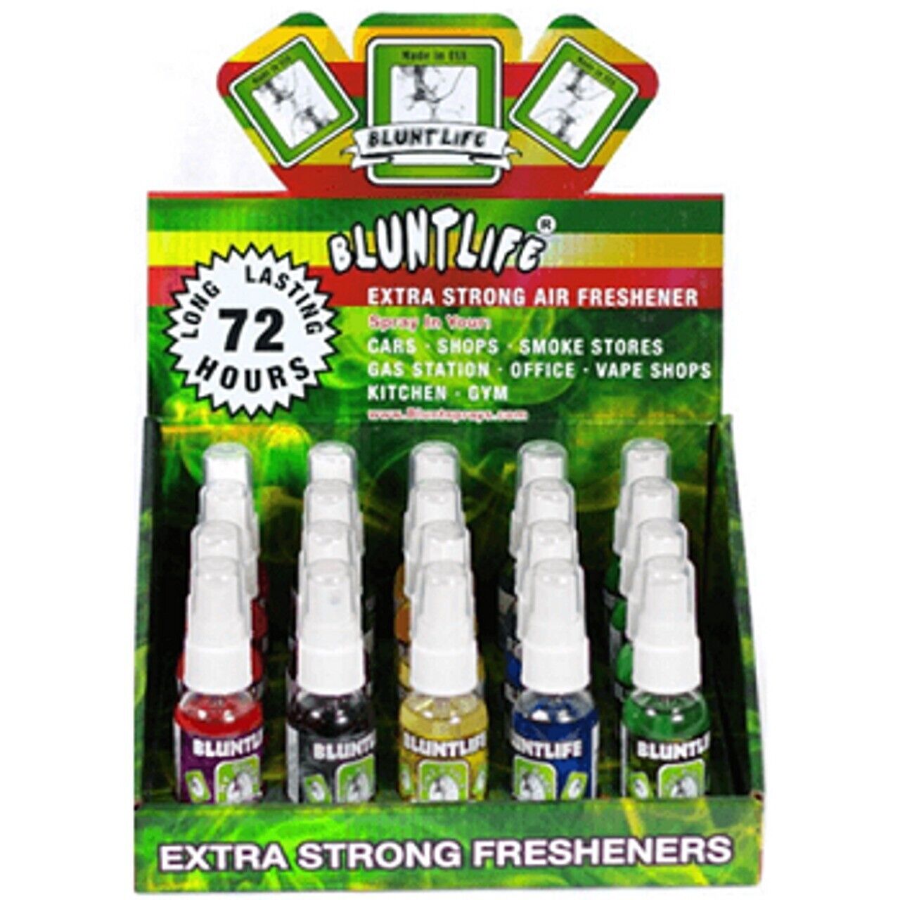 BluntLife Blunt Life USA Extra Strong Spray, Home & Car Air Freshener, 1OZ - DECALS OF AMERICA