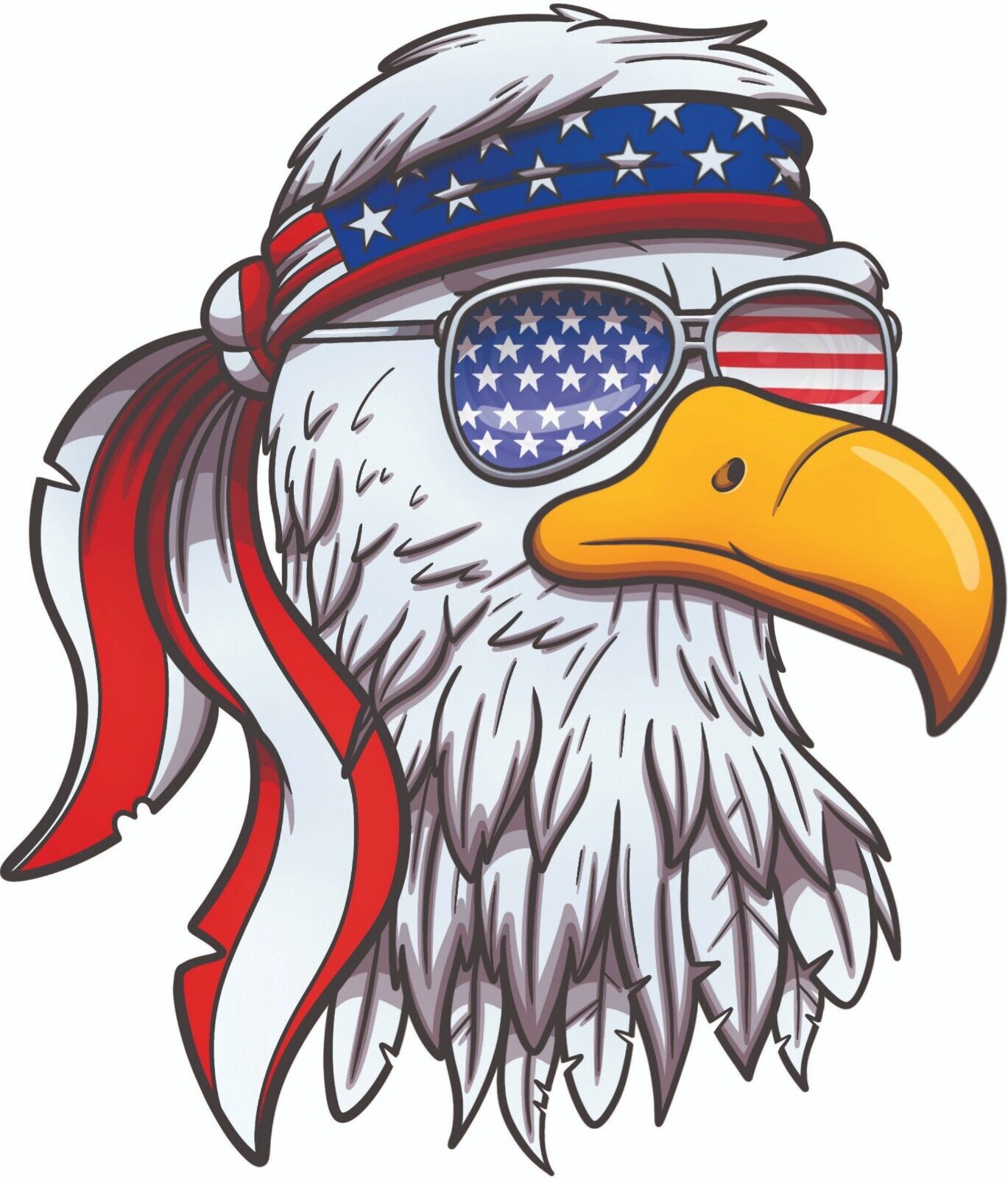 AMERICAN FLAG BALD EAGLE USA Flag DECAL STICKER TRUCK VEHICLE WINDOW Patriotic - DECALS OF AMERICA