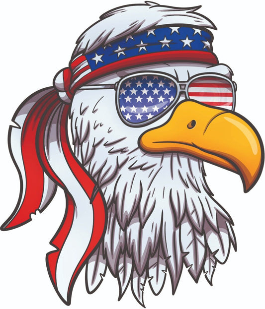 AMERICAN FLAG BALD EAGLE USA Flag DECAL STICKER TRUCK VEHICLE WINDOW Patriotic - DECALS OF AMERICA