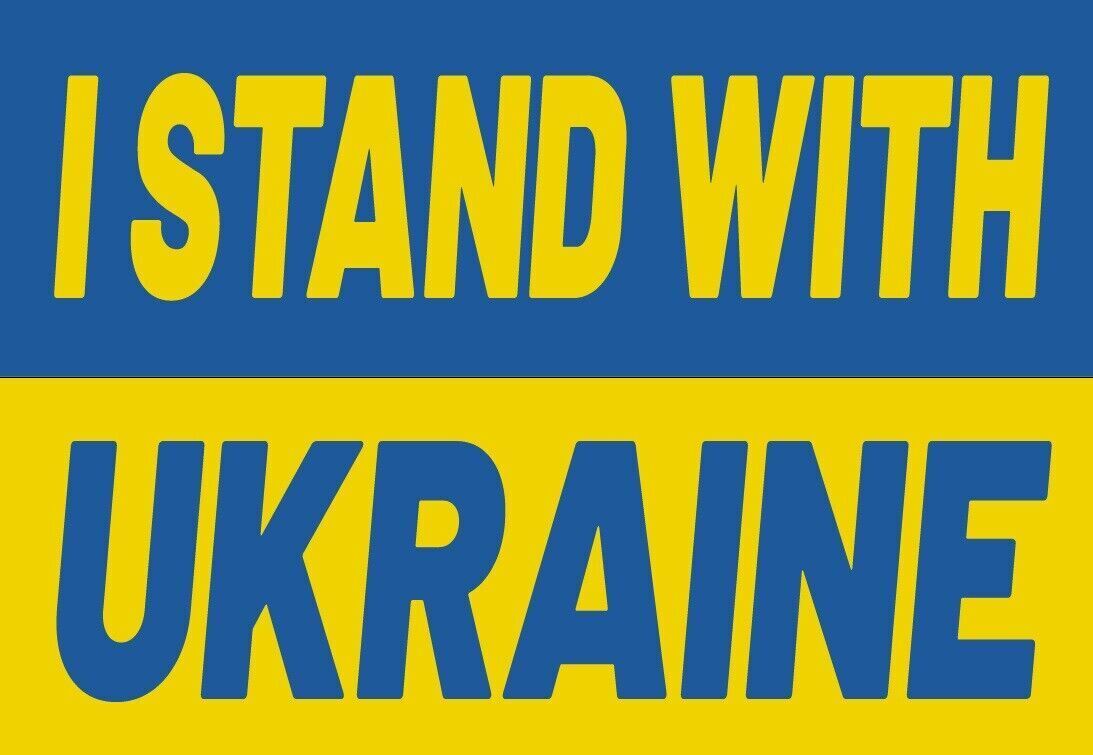 I Stand With Ukraine Flag Sticker Ukrainian Vinyl Car Window Laptop 3.5hx5w - DECALS OF AMERICA