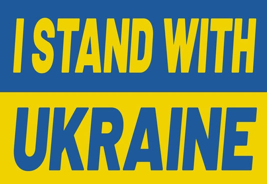 I Stand With Ukraine Flag Sticker Ukrainian Vinyl Car Window Laptop 3.5hx5w - DECALS OF AMERICA