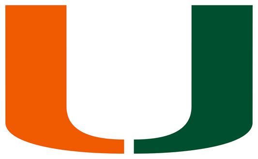 Calcomanía de vinilo de fútbol de la NCAA de los Miami Hurricanes para el ordenador portátil de la ventana del camión del coche