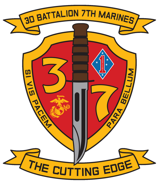 USMC 3rd Battalion 7th Marines Patch U.S. Military vinyl decal for car, truck, window or laptop - DECALS OF AMERICA