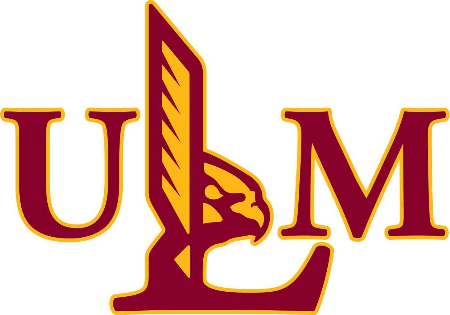 Louisiana–Monroe ULM Warkawks NCAA Football Vinyl Decal for Car Truck Window Laptop